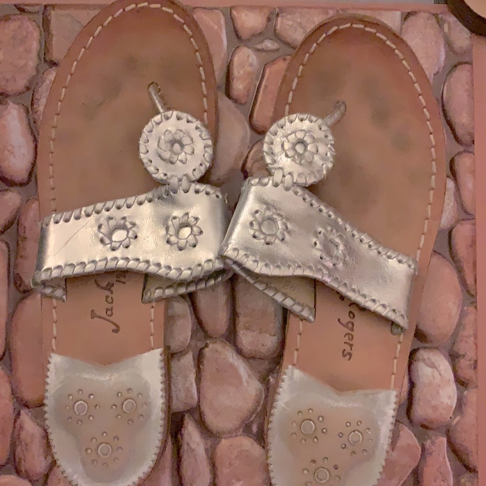 Jack Rogers sandals silver very popular color!!